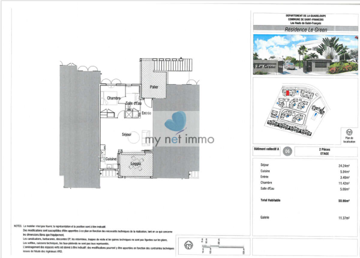 Appartement T2 neuf non meublé avec belle vue mer dans une